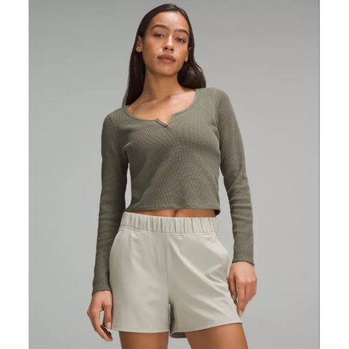 Cotton-Blend Henley Long-Sleeve Shirt 