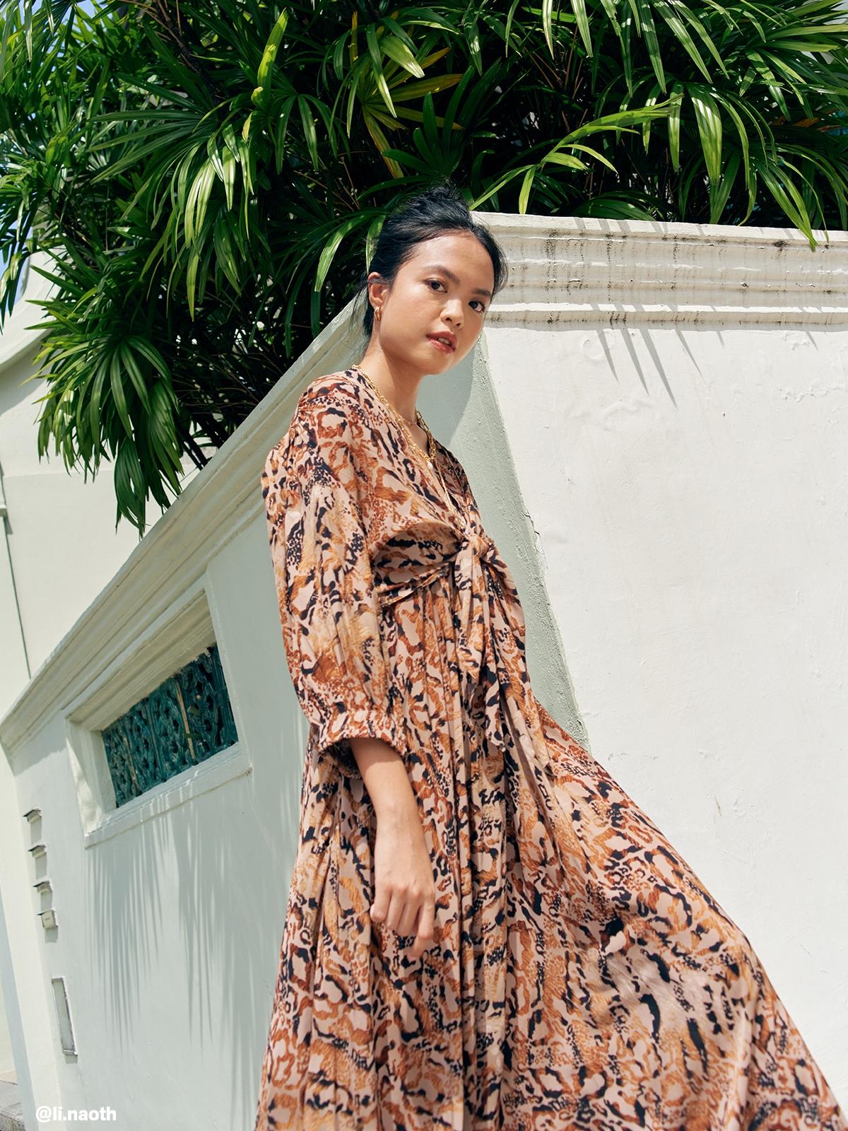 Animal Tie Crop Top - Print