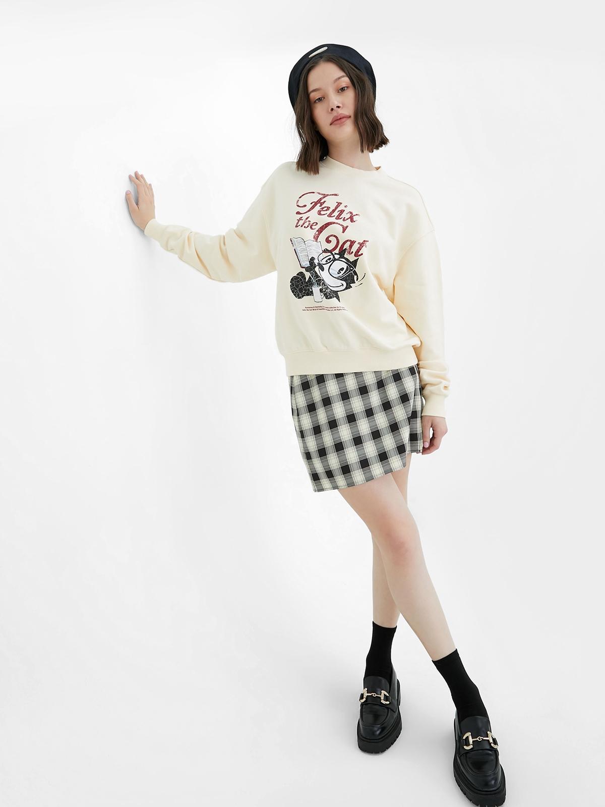 OIOI x FELIX THE CAT SWEATSHIRTS - Cream
