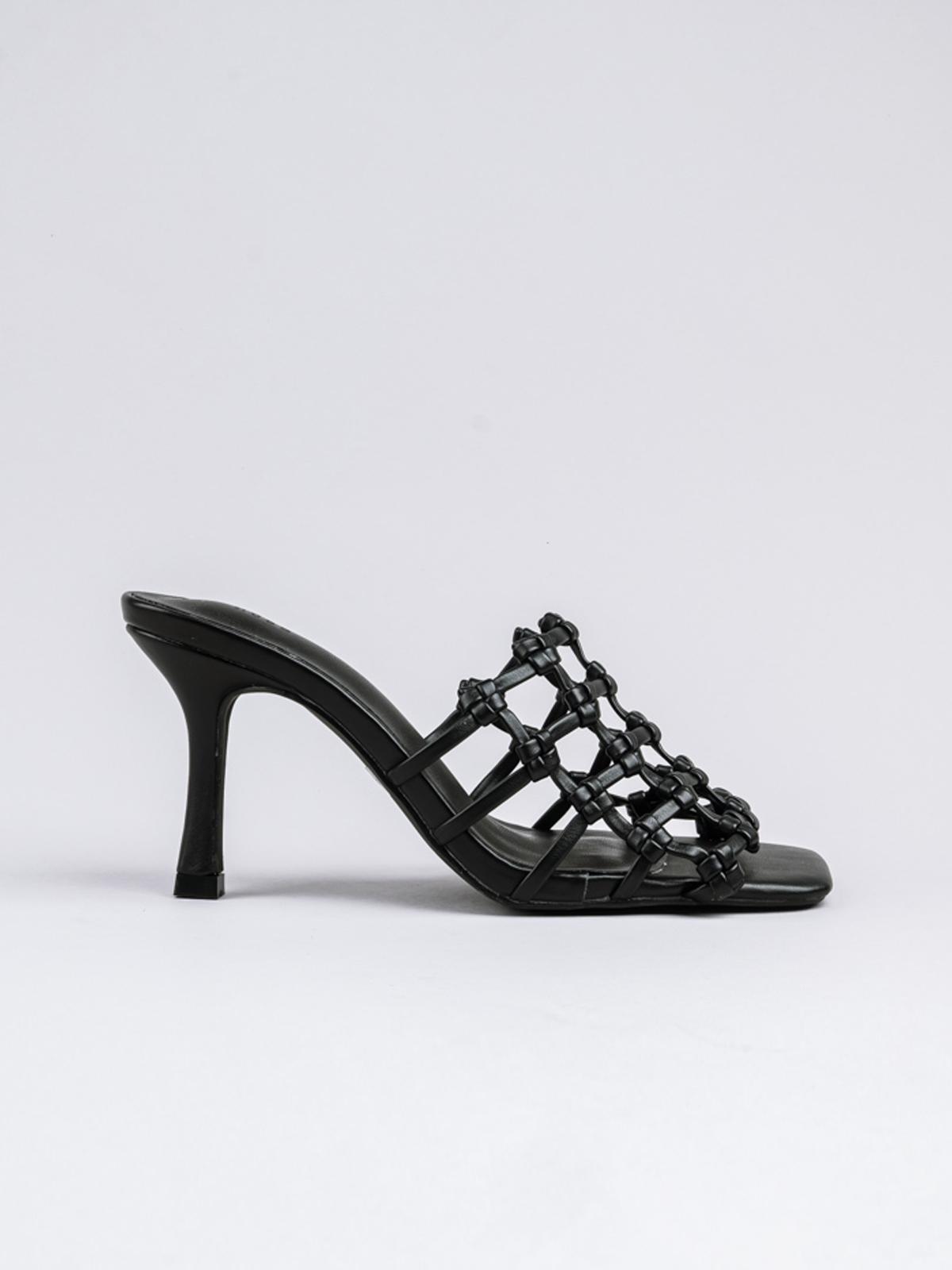 Weave Upper Heel Slide - Black