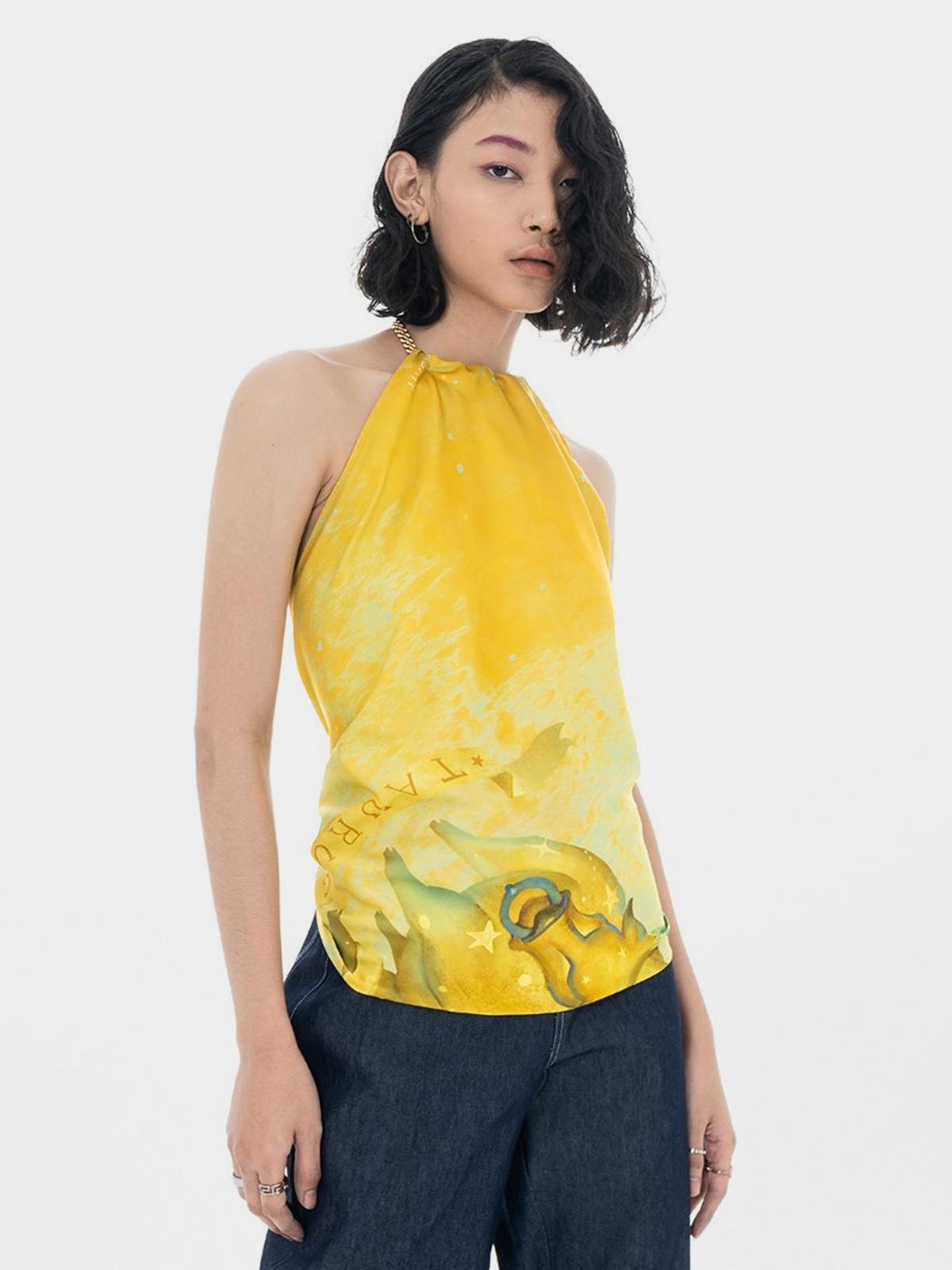 Taurus Zodiac Scarf - Yellow
