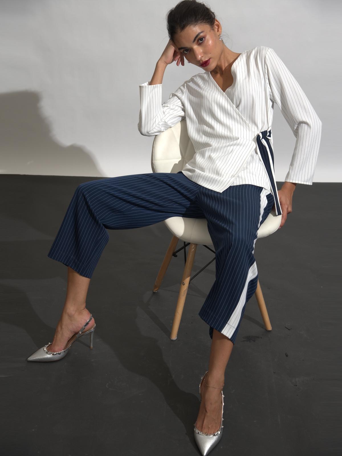 Side Tie Stripe Block Set - Navy