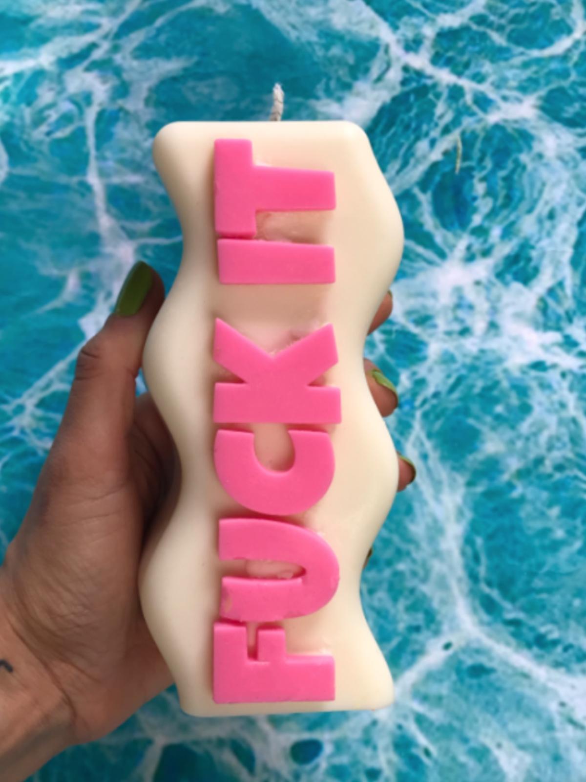 F**k It Candle - White Pink