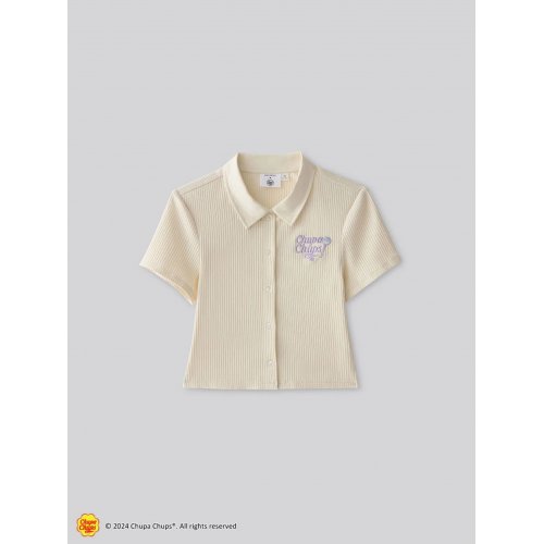 6IXTY8IGHT x Chupa Chups, Button Through Cropped Top