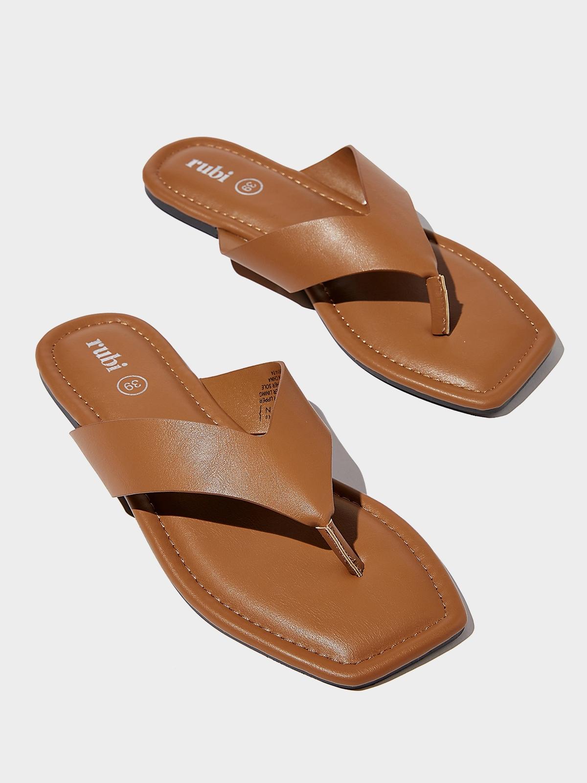 Everyday Molly Toe Post Sandal - Tan Smooth Pu