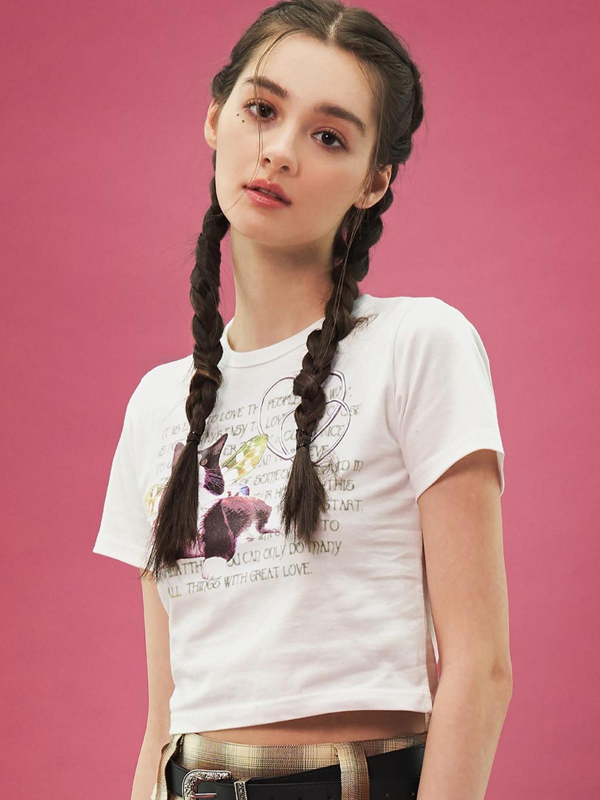 Nastyfancy X Minou Crop Tee - White