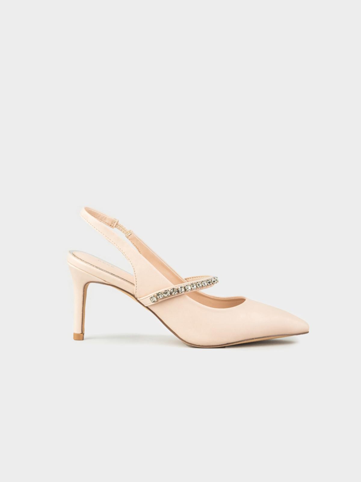 Diamond-ate Heel Slingback - Nude