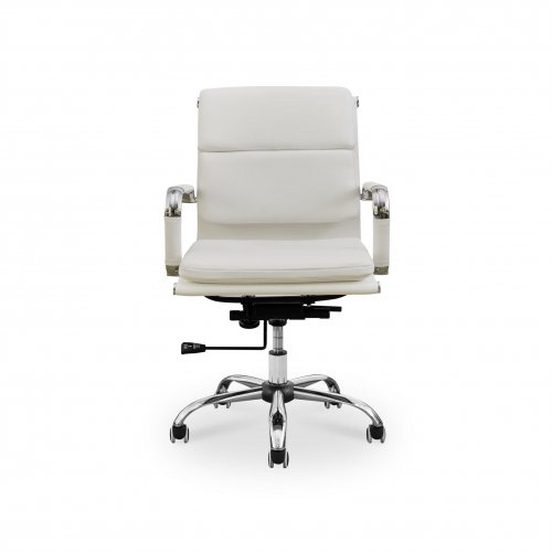 Elias Soft Pad Mid Back Office Chair - White (PU) - 2