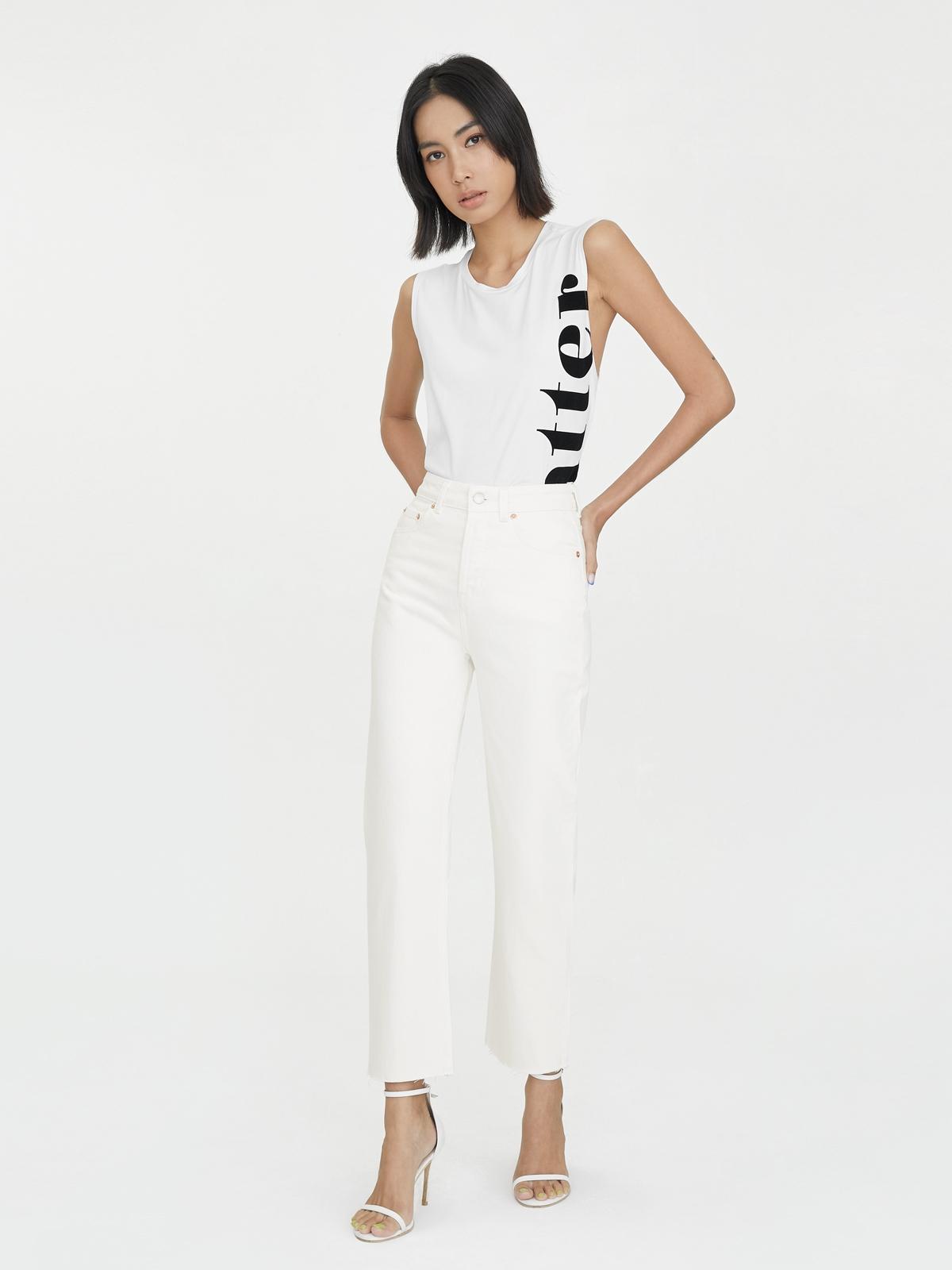 Water Neutral Cropped Jeans - White