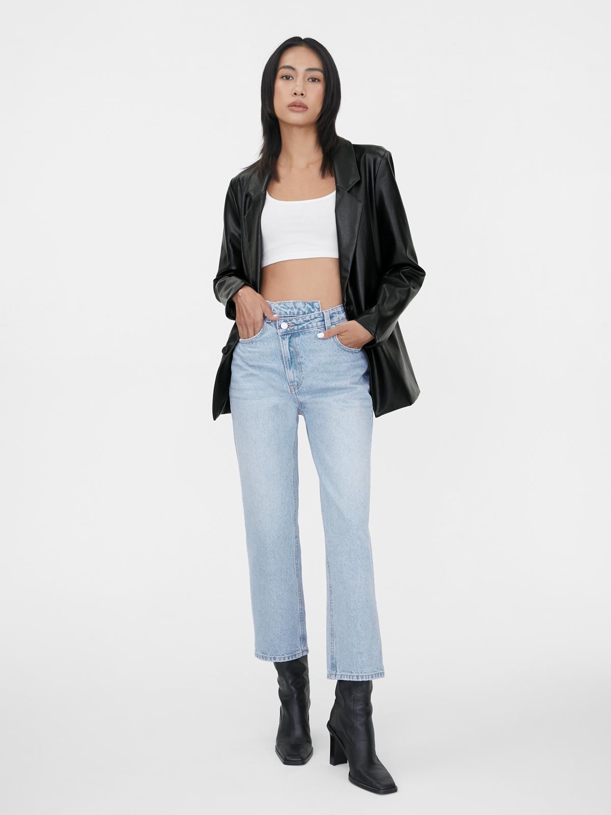 Sustainable Denim Asymmetric Jeans - Light Blue