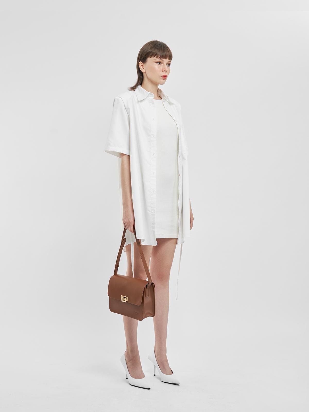 Adorlee Shirt Dress - White