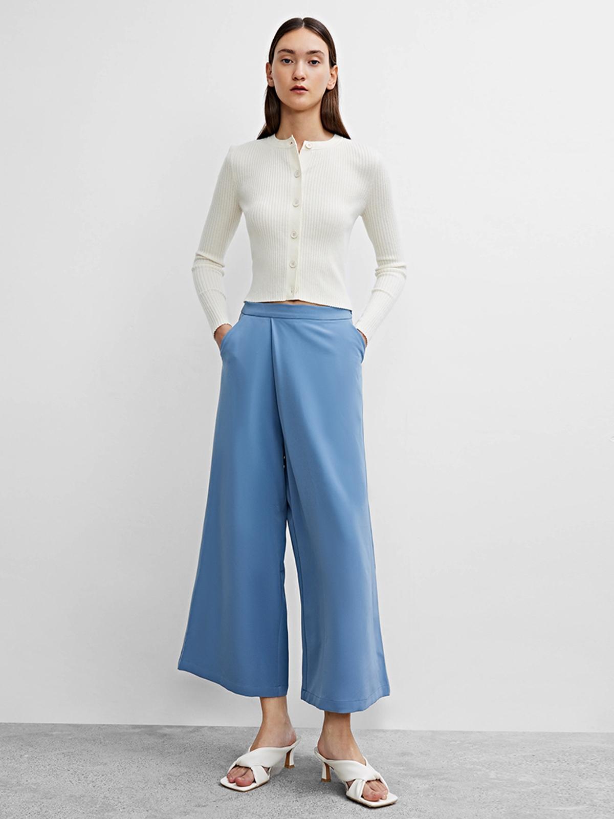 High Waist Flare Pants - Dark Stone Blue