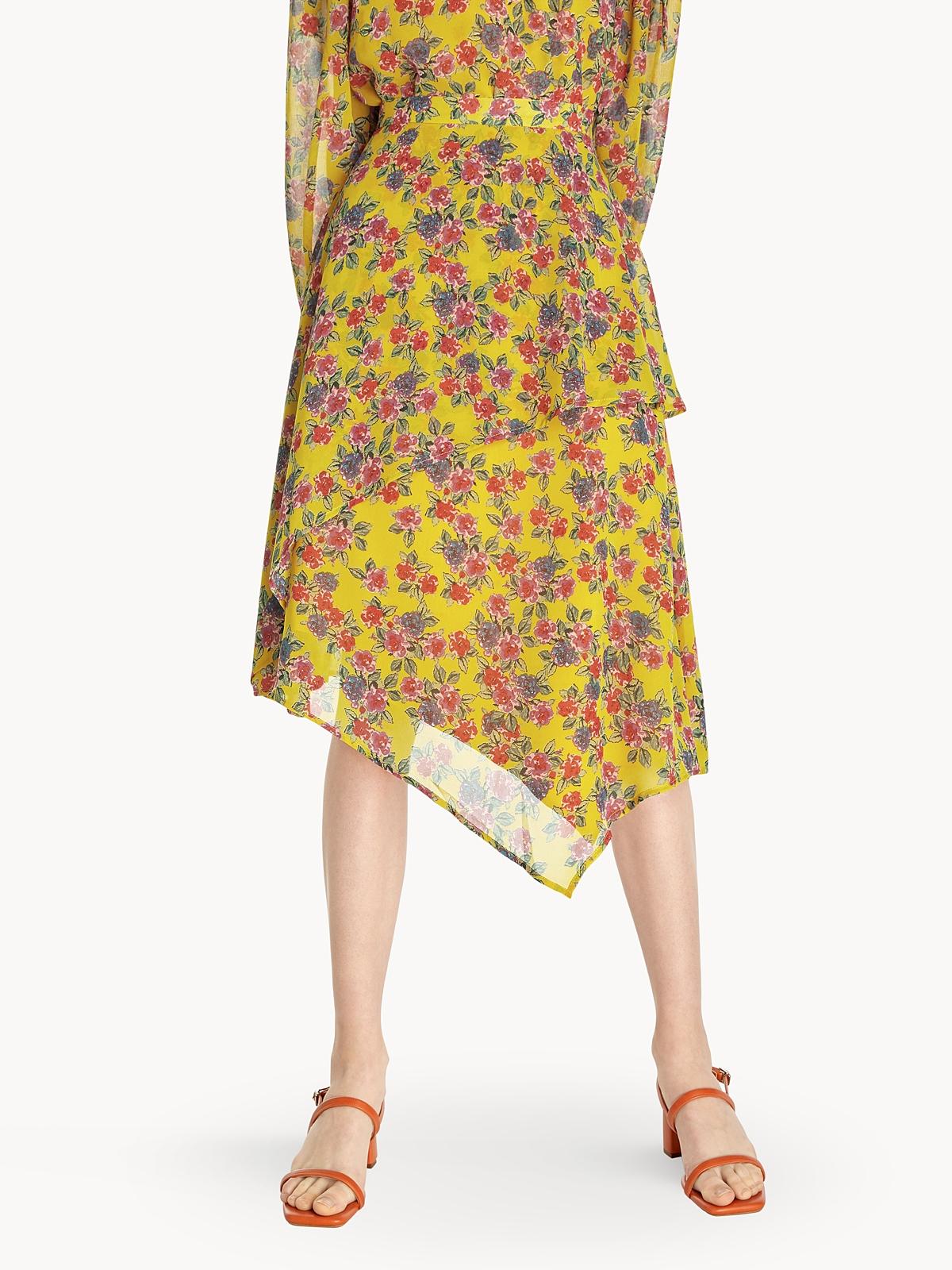 Asymmetric Layered Skirt - Yellow