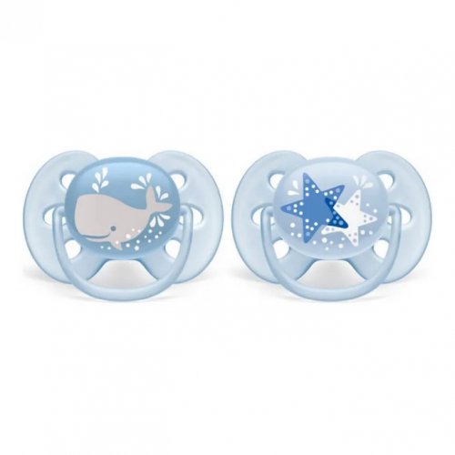Philips Avent Ultra Soft Soother 6-18m - Blue / Blue