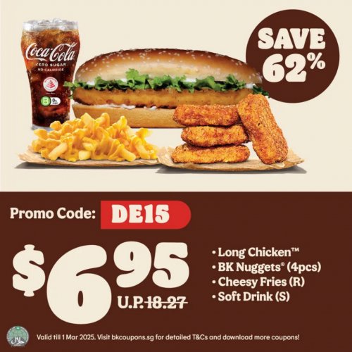 Feast on the Long Chicken combo at $6.95