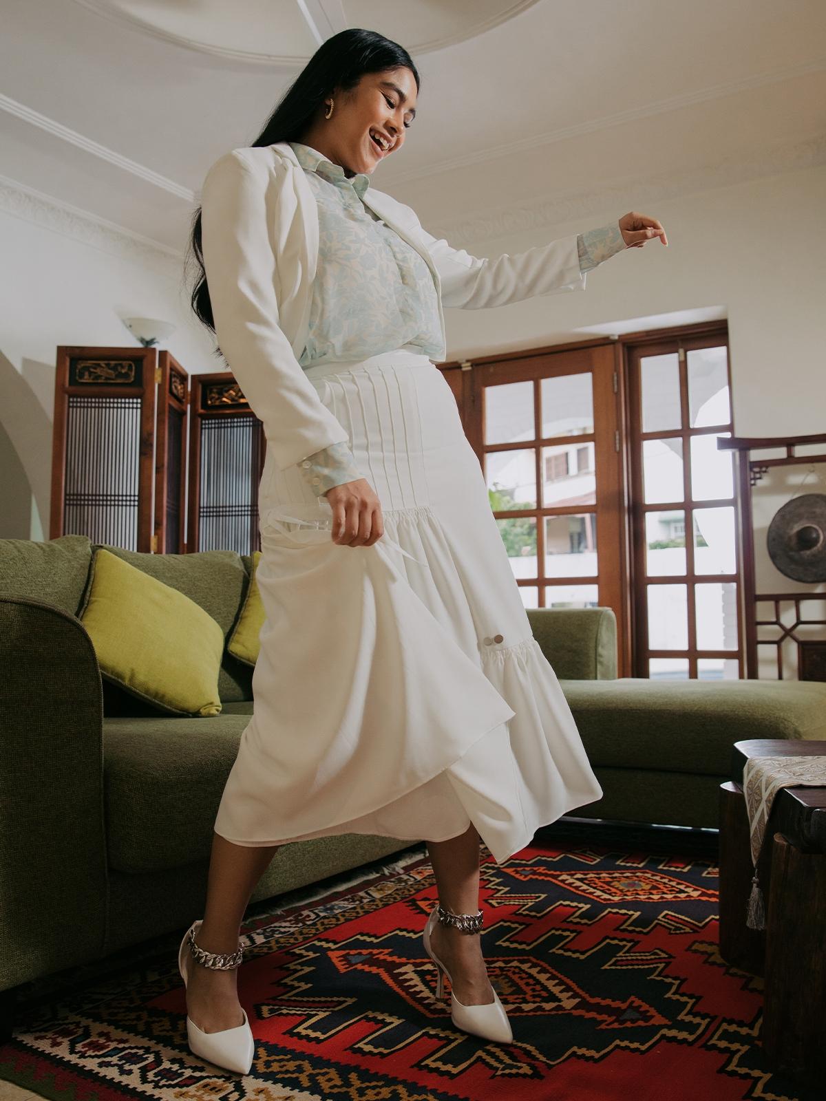 Maeve Midi Skirt - White