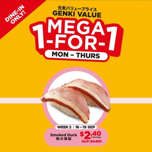 Mega 1 For 1 Week 2 Get Smooked Duck at $2.40