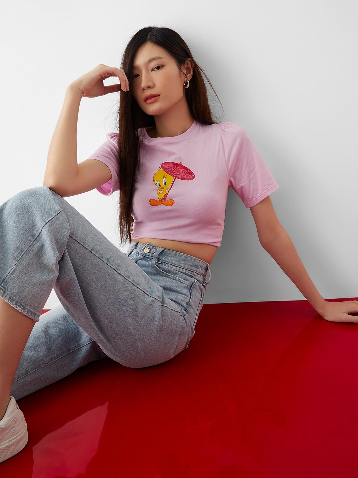 Sustainable Tweety Graphic Tee - Purple