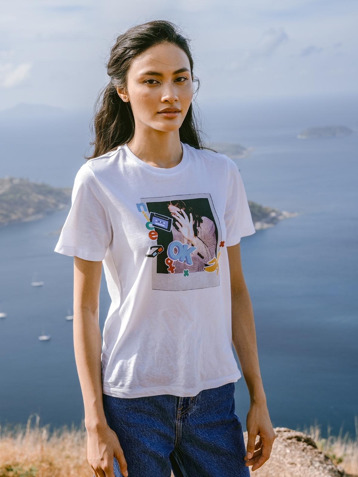 Sustainable Polaroid Graphic Tee - White