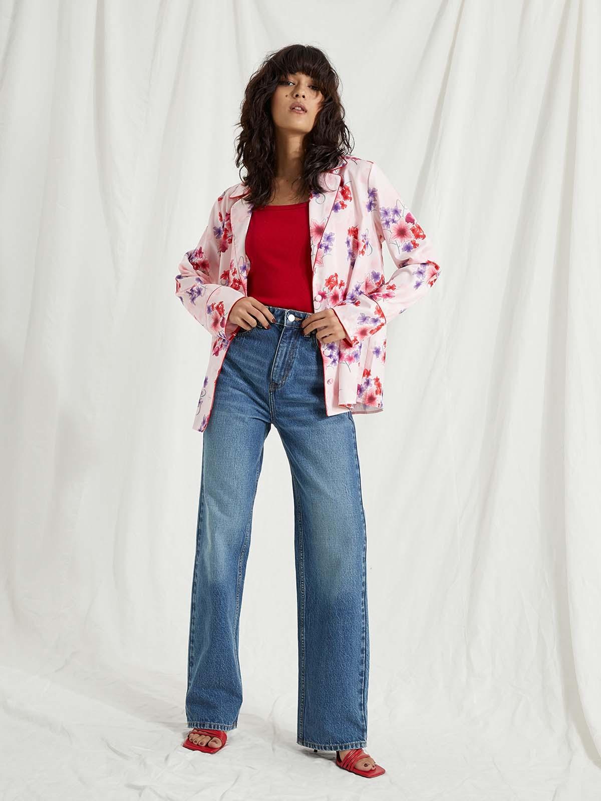 Floral Long Sleeve Shirt - Pink