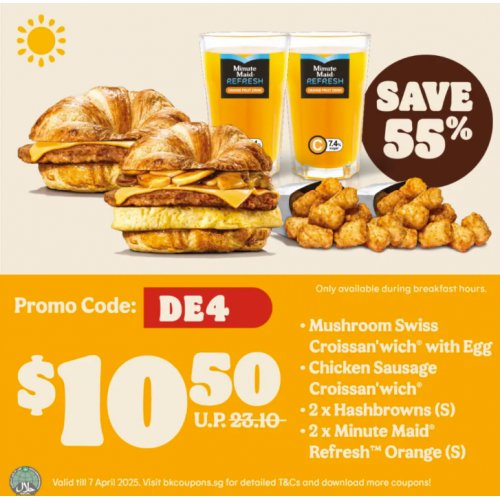 Save 55% on the ultimate Croissan’wich® breakfast deal!