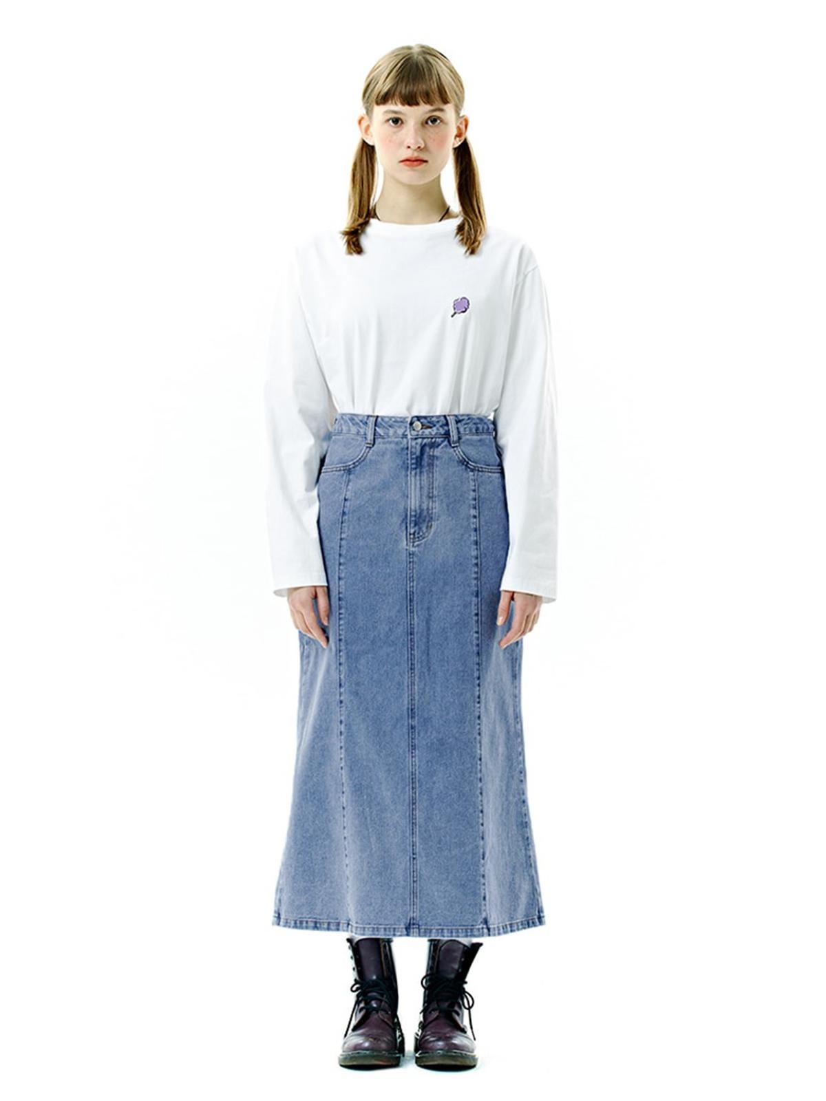 Clotty X Mermaid Denim Skirt - Blue