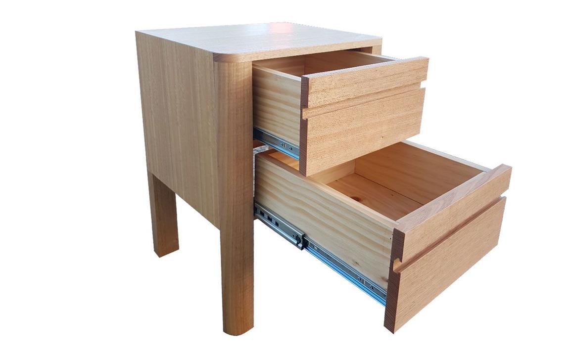 Majorca custom timber 2 drawers bedside