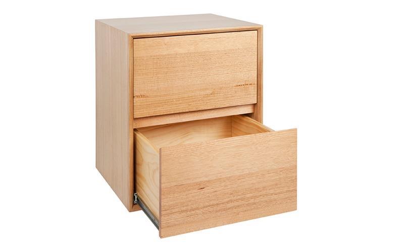 Nordic custom timber bedside table with 2 drawers
