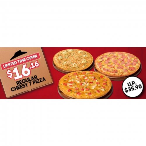 55% OFF 1 Regular Cheesy 7 Pizza