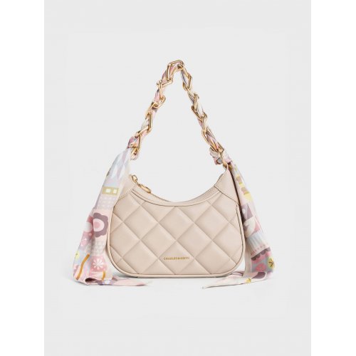 Mini Alcott Scarf Handle Quilted Bag - Oat