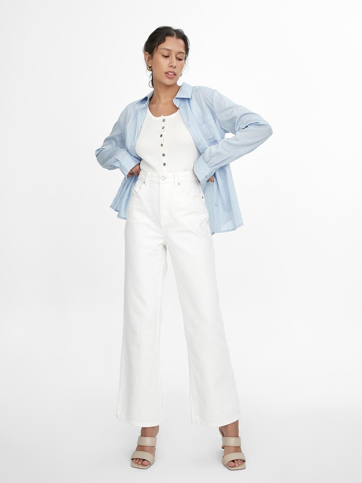 Sustainable Straight Cut Jeans - White