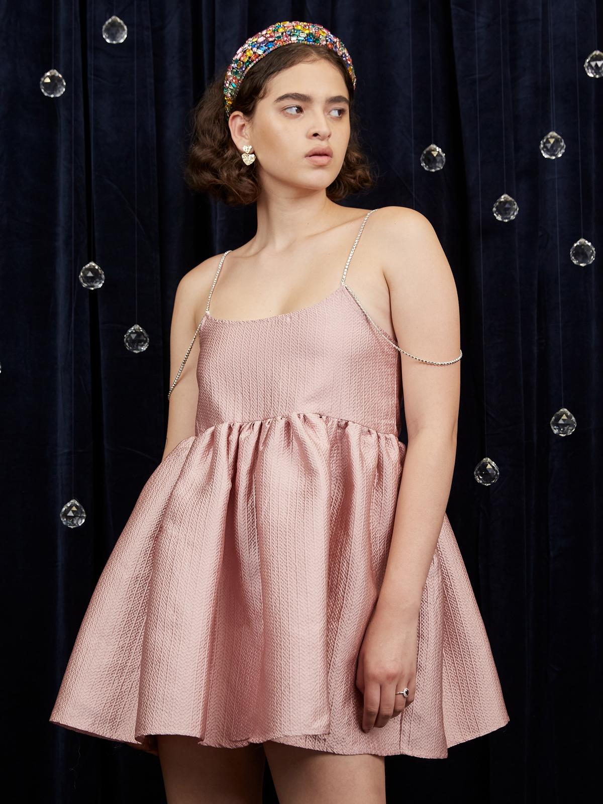 Solstice Jacquard Cami Dress - Pink