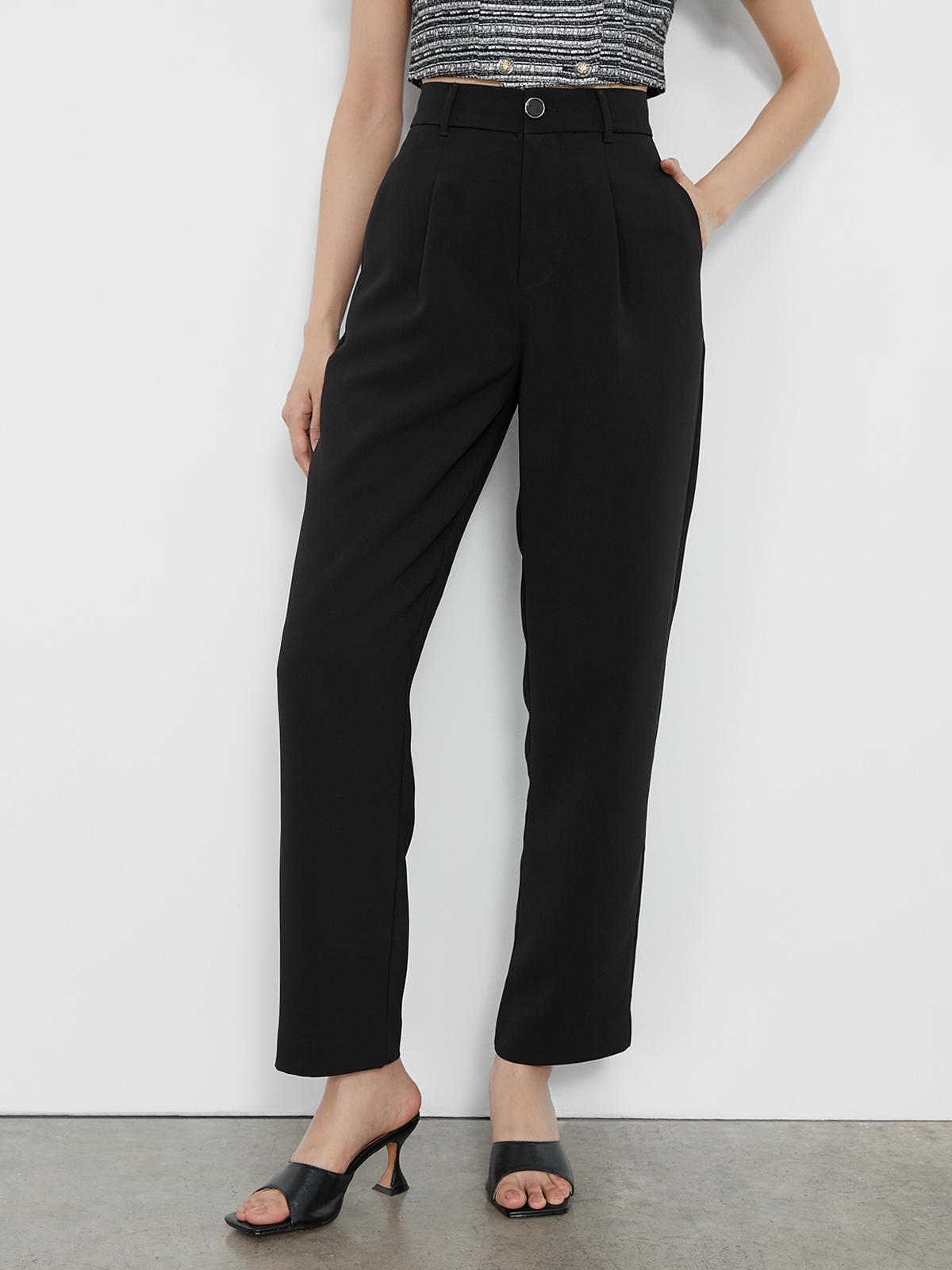 High Waist Trousers - Black