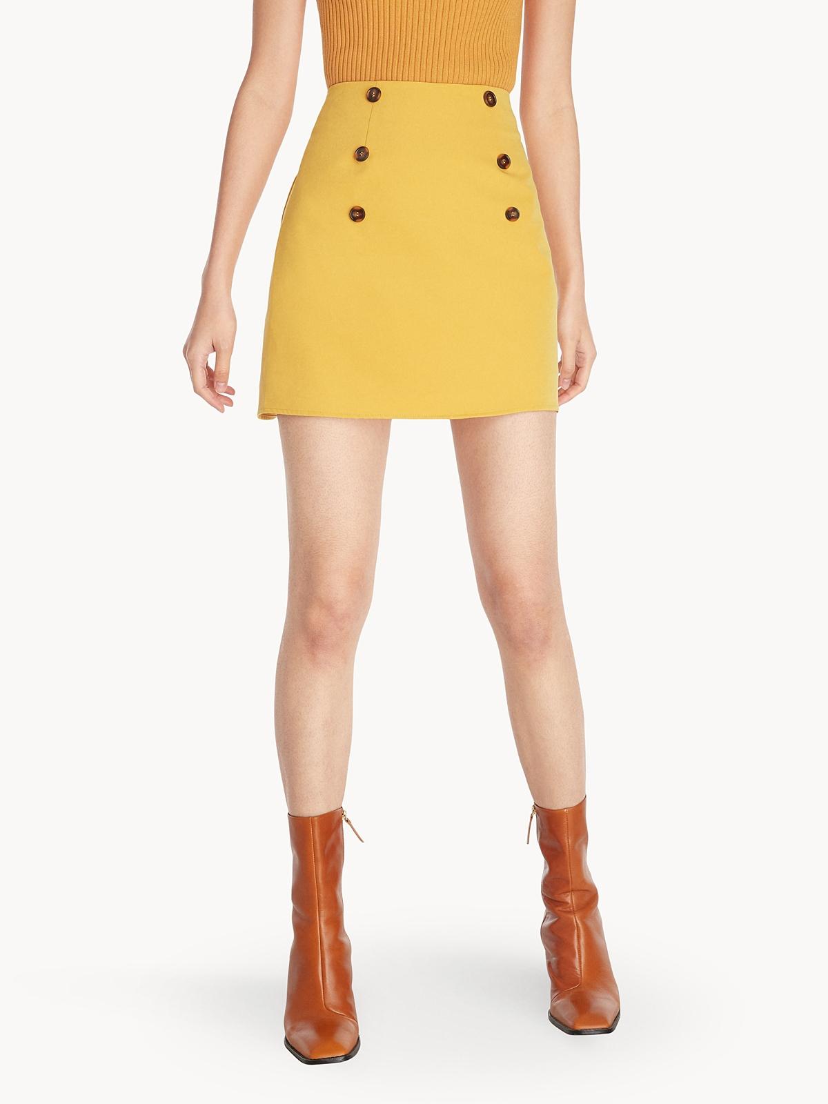 Button Detail Skirt - Yellow