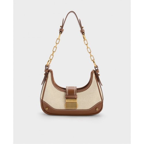  Winslet Canvas Belted Hobo Bag - Chocolate 