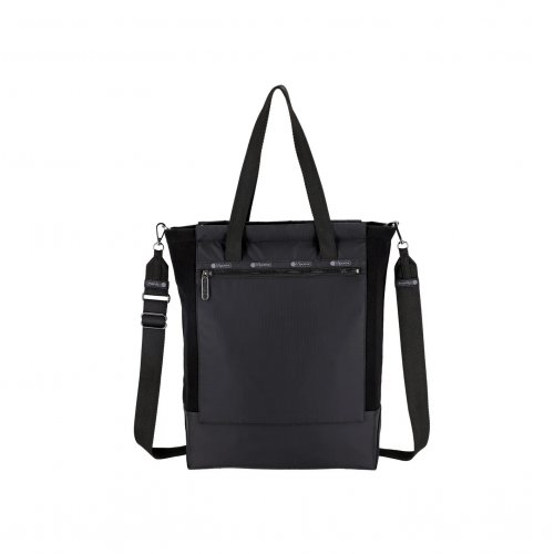 Midnight Black Canvas Convertible N/S Tote