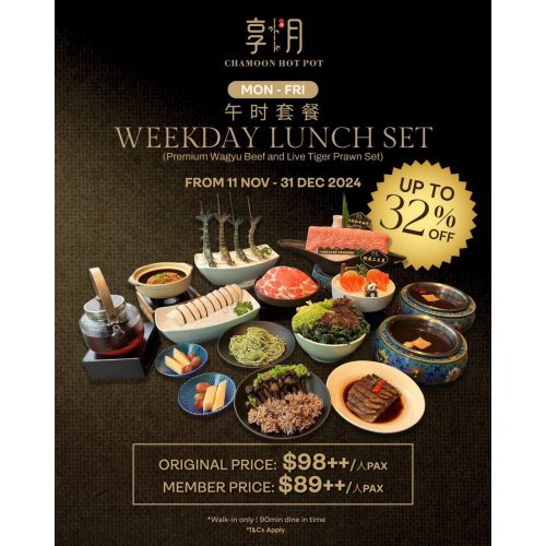 Get Weekday Lunch Set at 32% Off