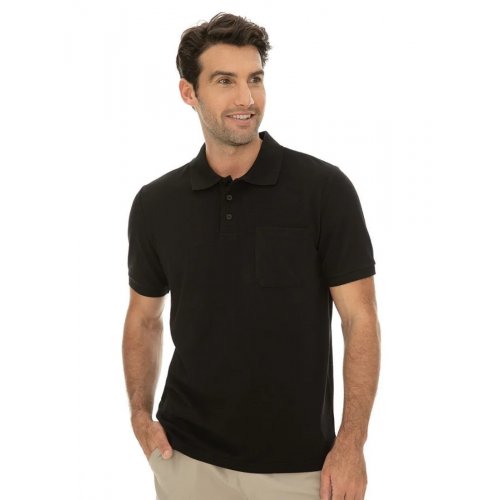  Lowes Plain Black Polo Top With Pocket