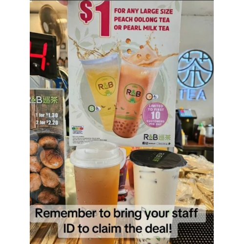 Get Large Pearl or Peach Milk Tea for just $1