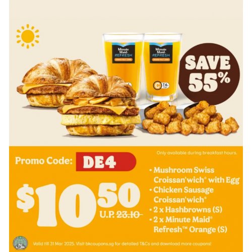 Save 55% on the ultimate Croissan’wich® breakfast deal!
