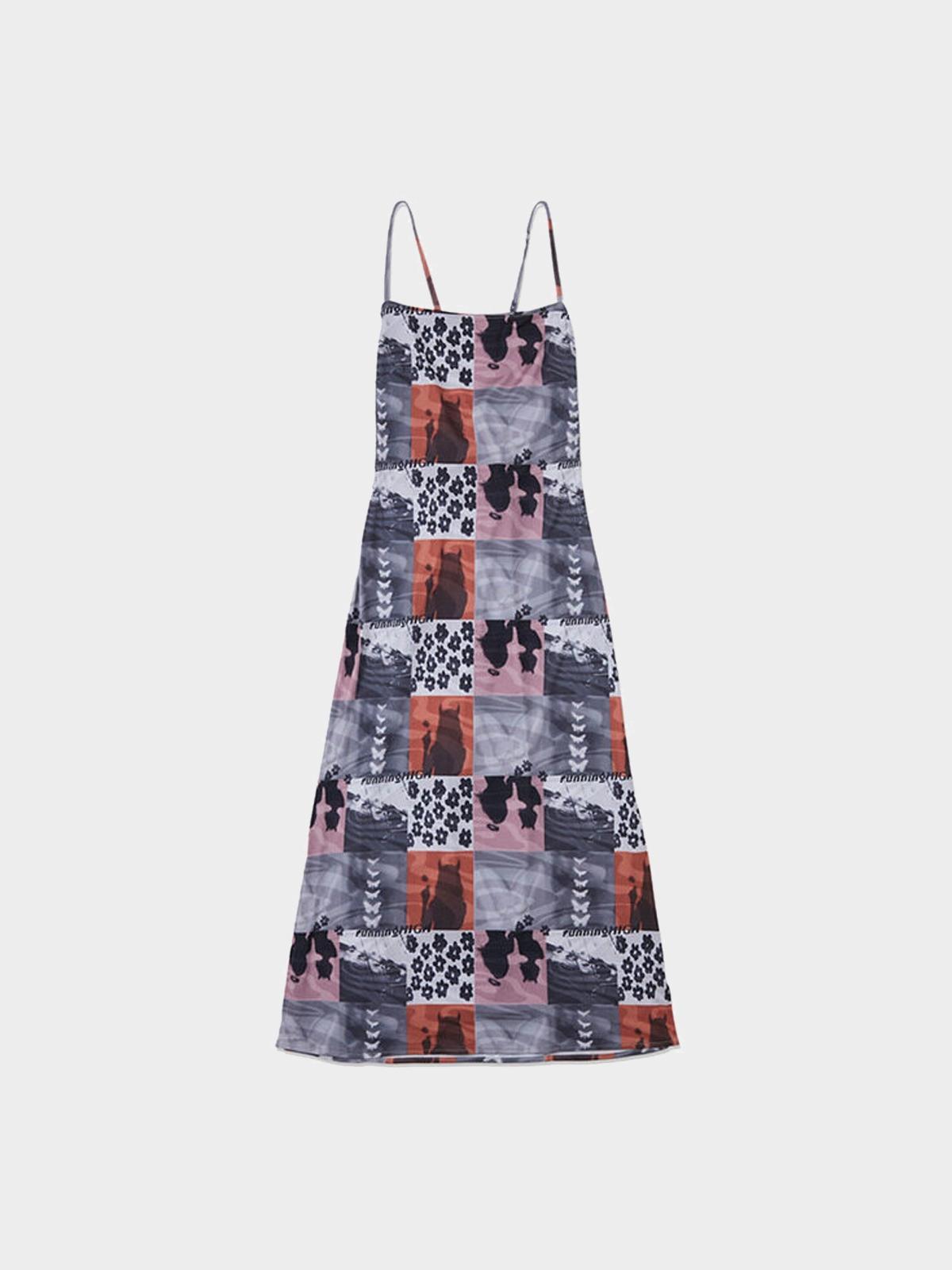 Running High x Archive Printing Sleeveless Long Dress - Pink