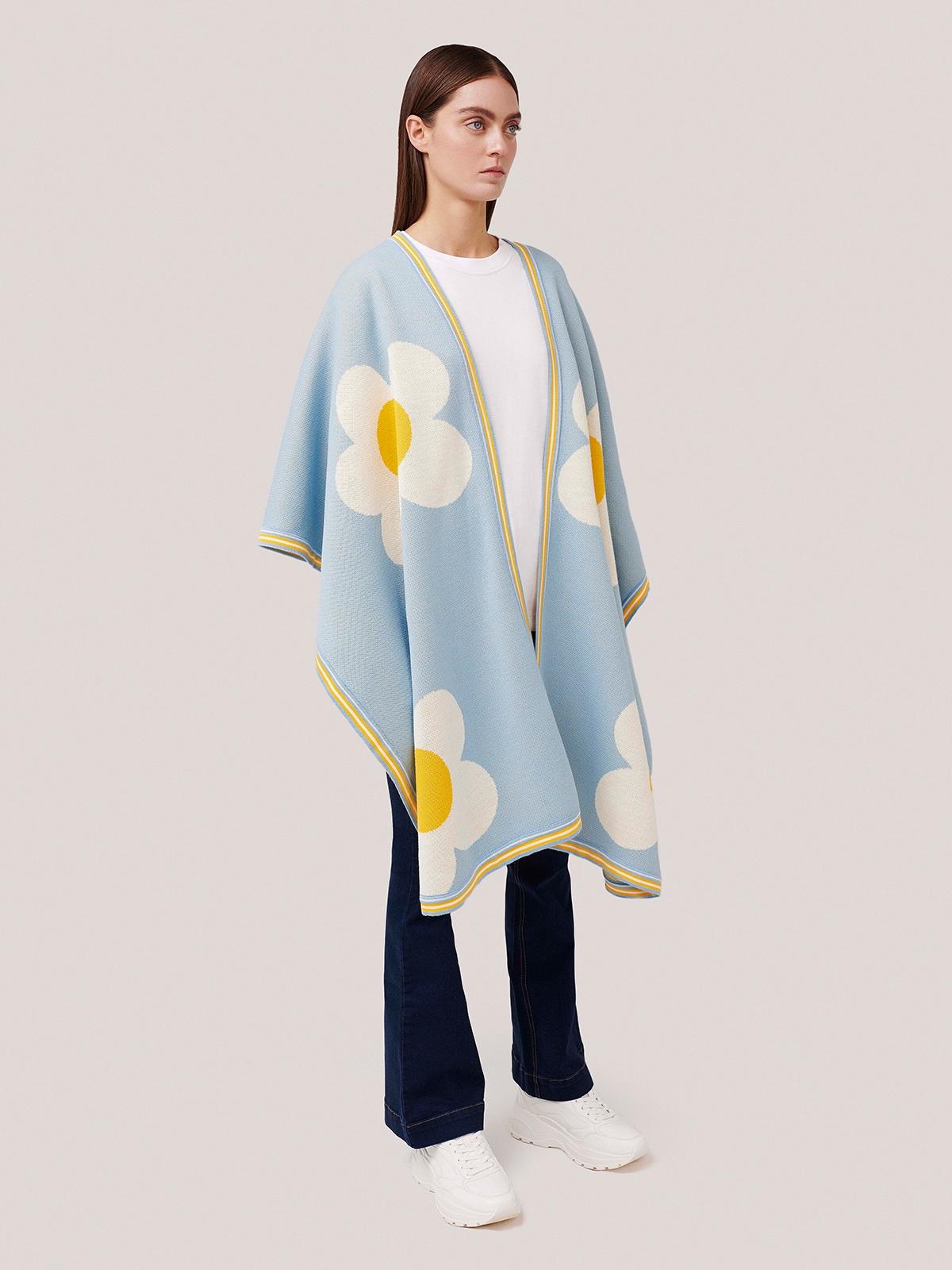 One Love Poncho - Light blue