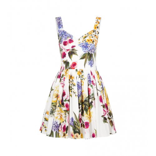 DOLCE & GABBANA Floral-print cotton mini dress 