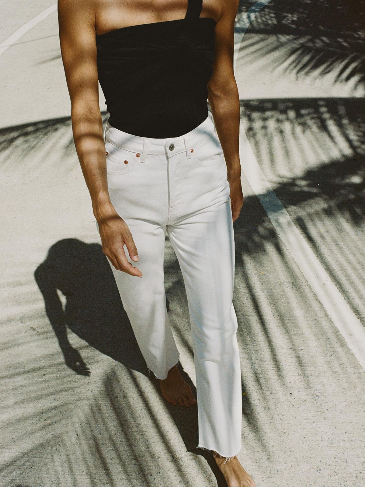 Sustainable Cropped Jeans - White