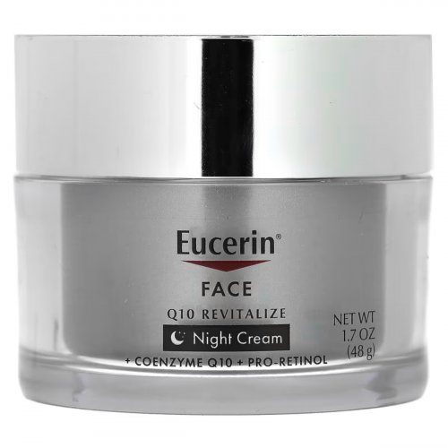  Eucerin, Face, Q10 Revitalize, Night Cream, Fragrance Free, 1.7 fl oz (48 g) 