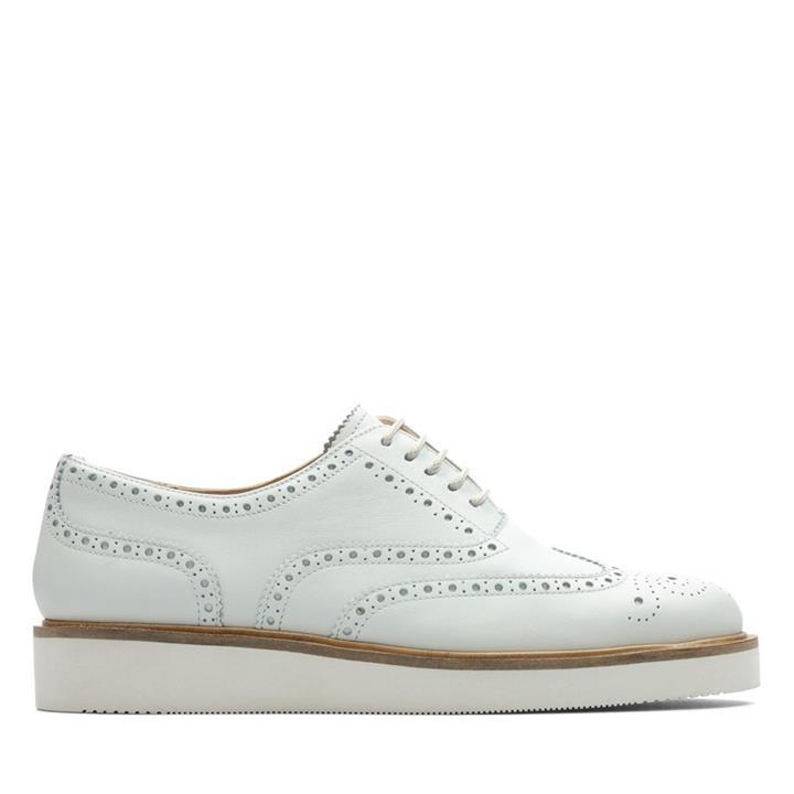 Baille Brogue White Leather