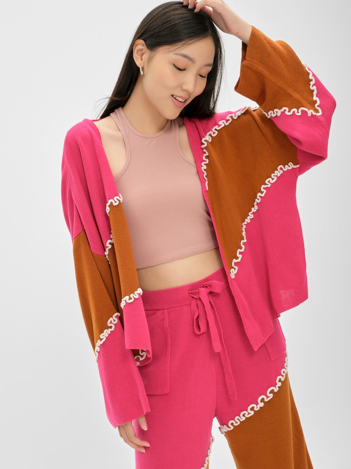 Pomelo Exclusive Montage Cardigan - Magenta Bata