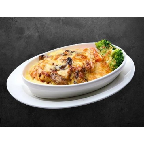 Truffle Mushroom Grilled Chicken Cheese Baked Rice