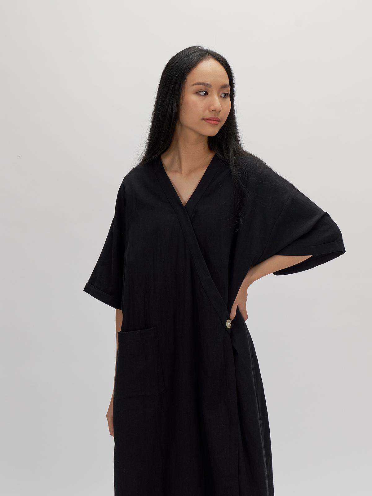 Asa Kimono Dress - Black