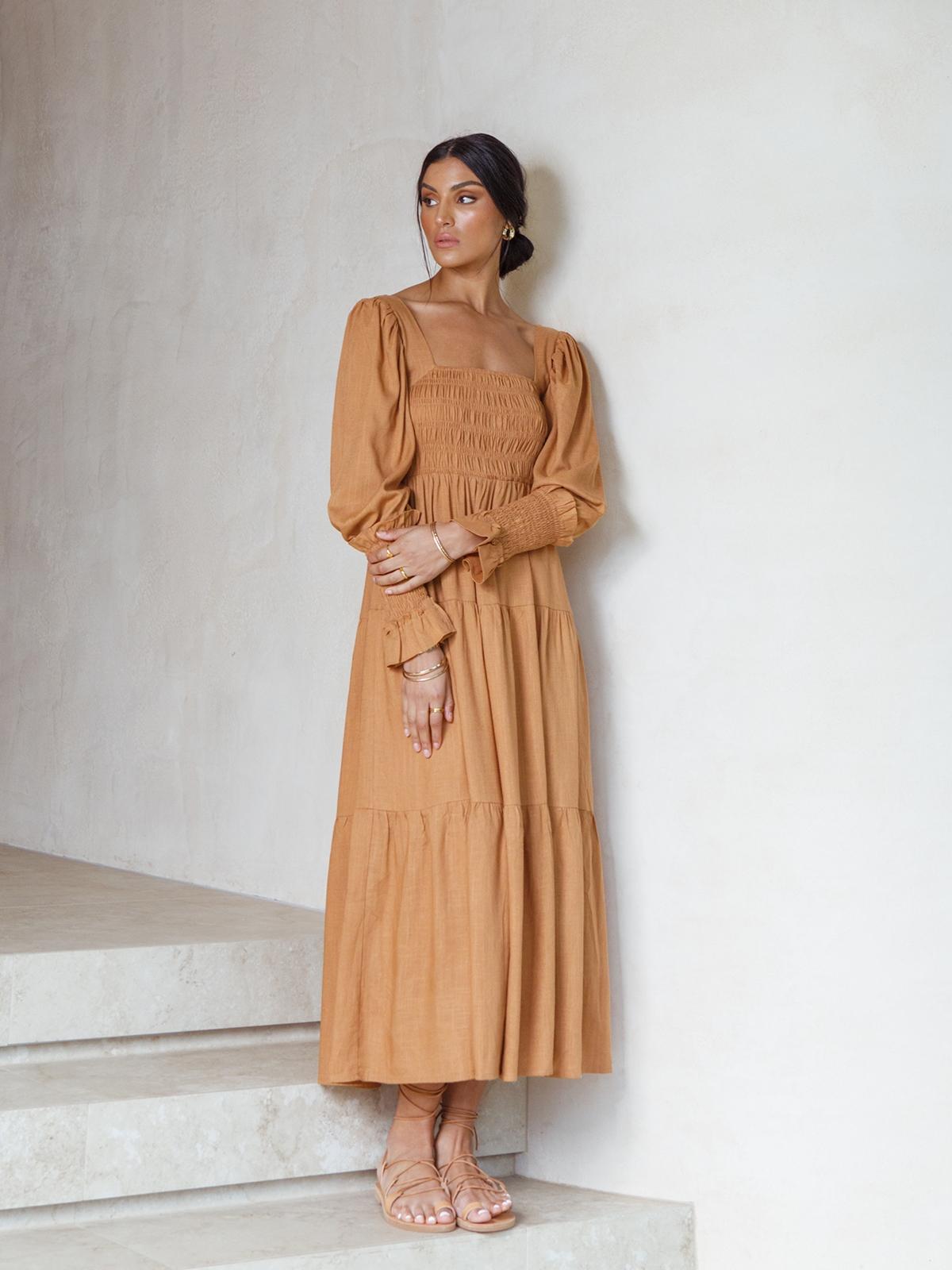 Bambi Maxi Dress - Brown